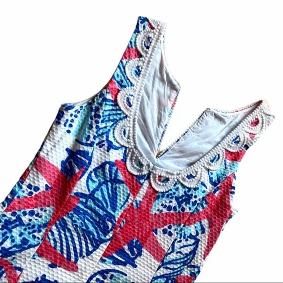 Lilly Pulitzer Size 0 She Shells Janice Shift Dress w/Lace Excellent Condition - Picture 9 of 16